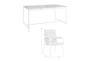 Catal White 63" Outdoor Dining Set For 6 - Detail