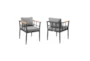 Cubix Outdoor Dining Arm Chair With Teak Accent Set Of 2 - Signature