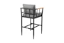 Cubix Outdoor Bar Stool With Teak Accents - Back
