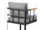 Cubix Outdoor Bar Stool With Teak Accents - Detail