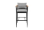 Cubix Outdoor Bar Stool With Teak Accents - Front