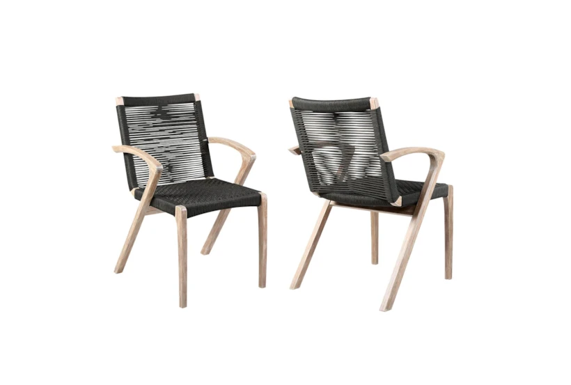 Apola Natural Outdoor Dining Arm Chair Set Of 2 - 360