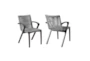 Apola Dark Brown Outdoor Dining Arm Chair Set Of 2 - Signature