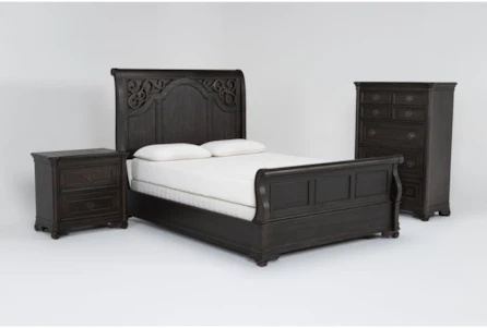 Remi Cal King Sleigh 3 Piece Bedroom Set