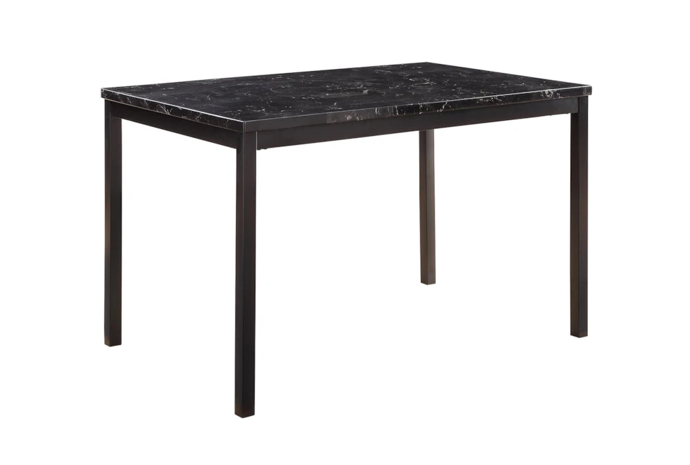 Bianca Black 48" Faux Marble Dining Table