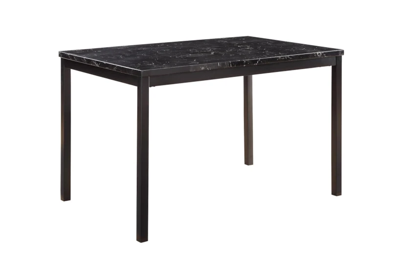 Bianca Black 48" Faux Marble Dining Table - 360
