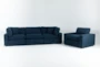 Zone Blue 3 Piece Modular Sofa with Chair - Signature