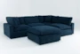 Zone Blue 5 Piece Modular Sectional with 2 Corners, 2 Armless Chairs & Ottoman - Side
