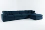 Zone Blue 5 Piece Modular Sectional with 2 Corners, 2 Armless Chairs & Ottoman - Side