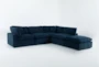 Zone Blue 5 Piece Modular Sectional with 2 Corners, 2 Armless Chairs & Ottoman - Signature