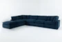 Zone Blue 6 Piece Modular Sectional with 2 Corners, 3 Armless Chairs & Ottoman - Side