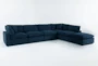 Zone Blue 6 Piece Modular Sectional with 2 Corners, 3 Armless Chairs & Ottoman - Signature