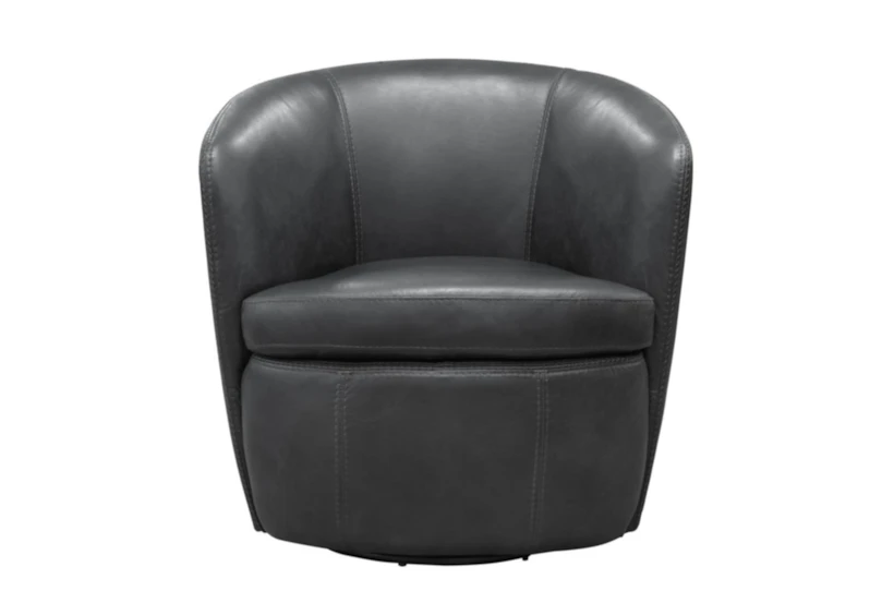 Santiago Slate Leather Swivel Club Chair - 360