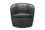 Santiago Slate Leather Swivel Club Chair - Signature