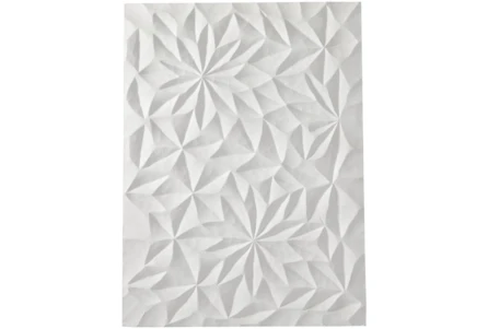 24X32 White Wood Geometric Carved Dimensional Wall Decor - Main