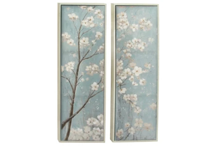 20X59 Cherry Blossom With Silver Frame Set Of 2 - Main