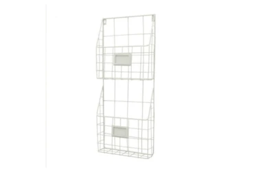 10X24 White Metal Wire Wall Baskets