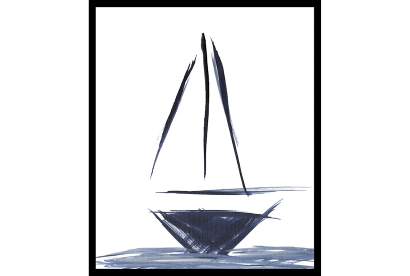 22X26 Sailboat Line Drawing With Black Frame - 360