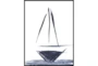 32X42 Sailboat Line Drawing With Black Frame - Signature