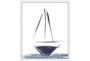 22X26 Sailboat Line Drawing With White Frame - Signature
