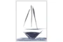 32X42 Sailboat Line Drawing With White Frame - Signature