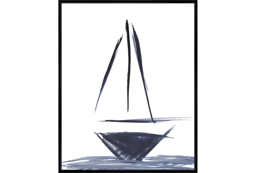 42X52 Sailboat Line Drawing With Black Frame - 360