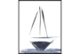 42X52 Sailboat Line Drawing With Black Frame - Signature