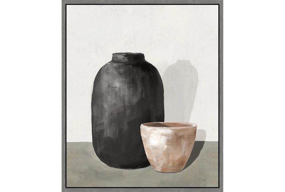 22X26 Black & Tan Pottery I With Grey Frame