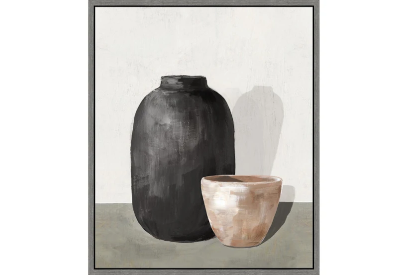 22X26 Black & Tan Pottery I With Grey Frame - 360