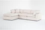 Zone Cream 4 Piece Modular Sectional with 2 Corners, 1 Armless Chair & Ottoman - Side