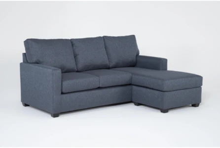 Eli Midnight Blue 83" Sofa With Reversible Chaise