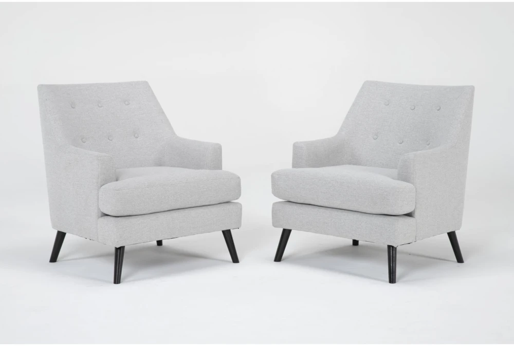 Celestino Light Grey Accent Arm Chairs, Set of 2