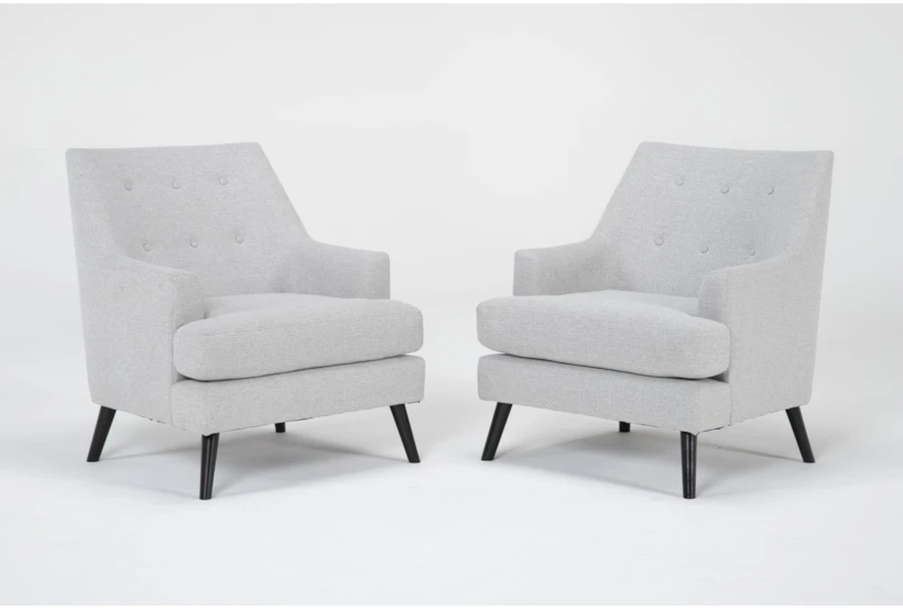 Celestino Light Grey Accent Arm Chairs, Set of 2 - 360