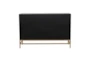 Ronda Vista 48" Glam Black + Gold Wood Cabinet With Glass Doors - Back