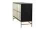Ronda Vista 48" Glam Black + Gold Wood Cabinet With Glass Doors - Material