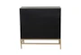 Ronda Vista 30" Glam Black + Gold 3 Drawer Wood Cabinet - Back