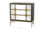 Ronda Vista 30" Glam Black + Gold 3 Drawer Wood Cabinet - Detail