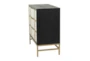Ronda Vista 30" Glam Black + Gold 3 Drawer Wood Cabinet - Material
