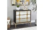 Ronda Vista 30" Glam Black + Gold 3 Drawer Wood Cabinet - Room