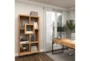 70" Natural Brown Wood Modern Bookcase - Room
