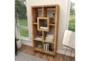 70" Natural Brown Wood Modern Bookcase - Room