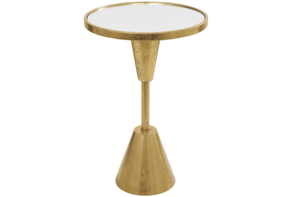 16 X 24" Gold Metal Mirror Accent Table