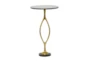 28" Marble + Gold Aluminum Accent Table - Back