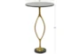 28" Marble + Gold Aluminum Accent Table - Detail