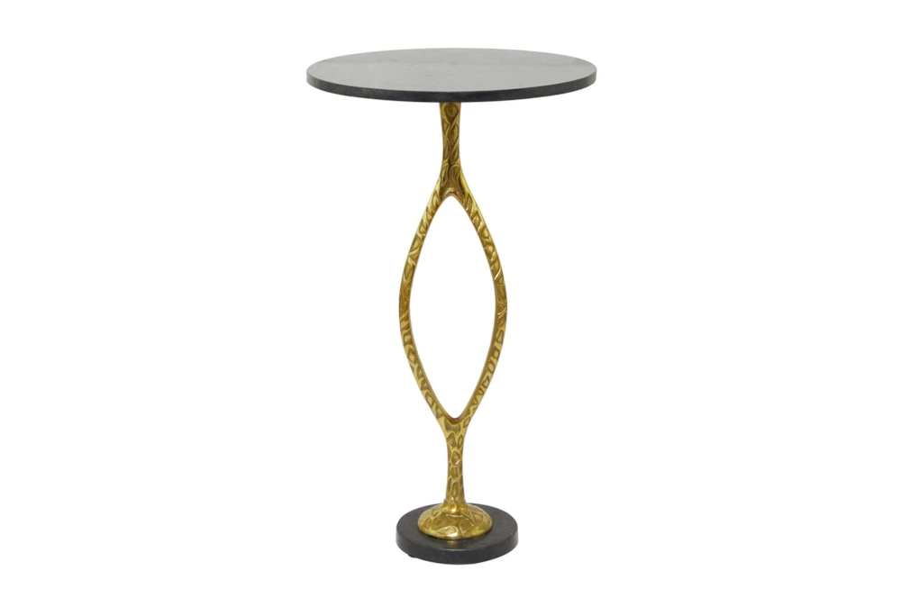 28" Marble + Gold Aluminum Accent Table