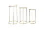 Set Of 3 Gold Metal Accent Tables - Back