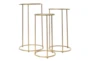 Set Of 3 Gold Metal Accent Tables - Material