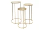 Set Of 3 Gold Metal Accent Tables - Signature