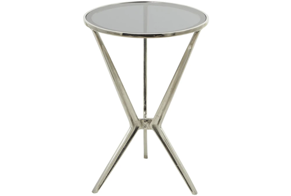 17 X 25 Silver Aluminum Accent Table