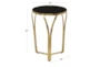 23" Black + Gold Metal Accent Table - Detail